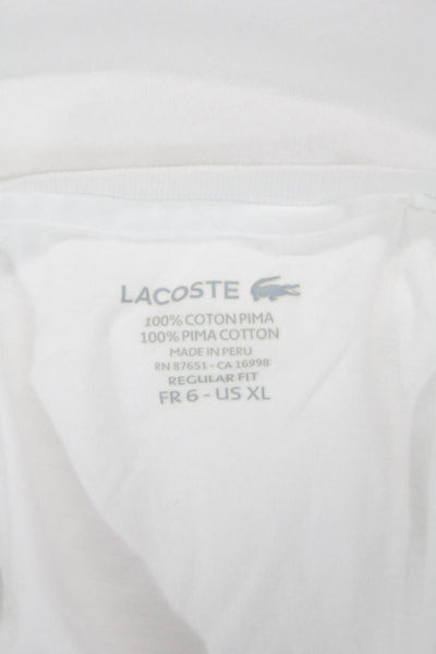 Lacoste Unisex Basic White Pima Cotton Crew Neck Short Sleeve T-Shirt Size XL