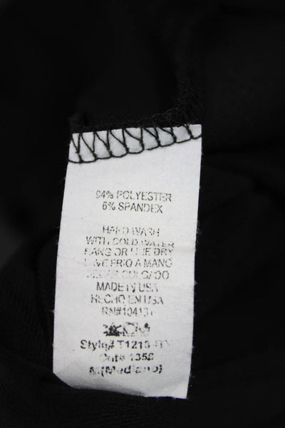 Ariella Womens Black V-Neck Long Sleeve Basic Tunic Polyester Spandex Size L