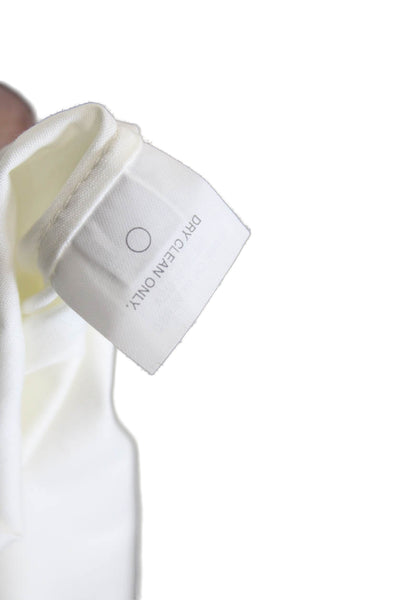 Jason Wu Womens White Collared Button Up Blouse Short Sleeve Size 4