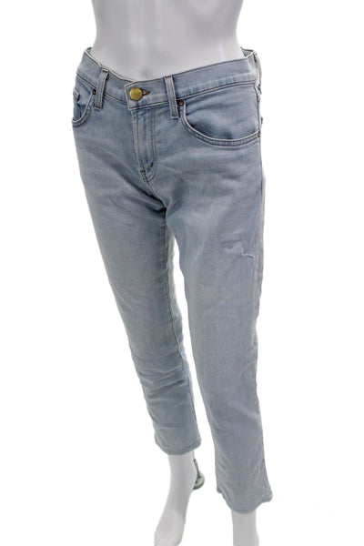 J Brand Womens Light Blue Ankle Cropped Mid Rise Jeans Size 28
