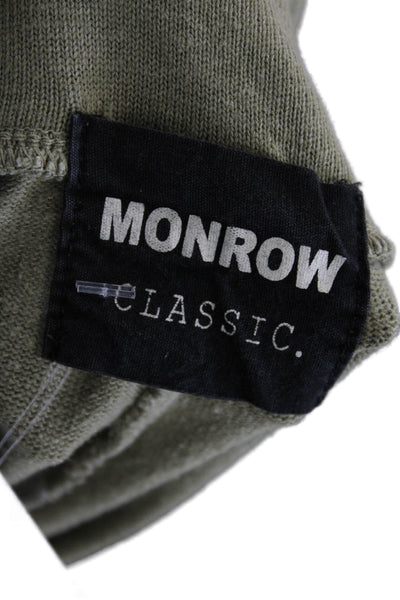 Monrow Womens Cropped Sweatpants Army Green Drawstring Size XS
