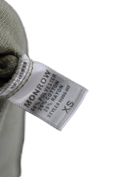 Monrow Womens Cropped Sweatpants Army Green Drawstring Size XS