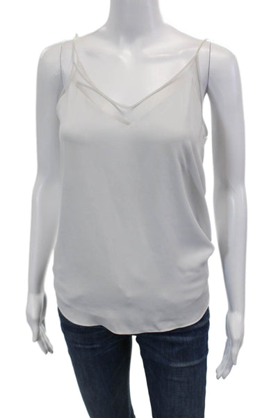 Babaton Womens Camisole V Neck White Polyester Sleeveless Solid Size XS