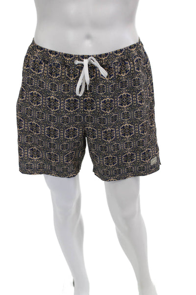 Rhone Mens Beige Aztec Polyamide Blend Drawstring Shorts Size M