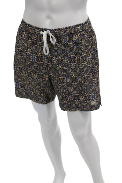 Rhone Mens Beige Aztec Polyamide Blend Drawstring Shorts Size M