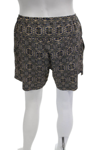 Rhone Mens Beige Aztec Polyamide Blend Drawstring Shorts Size M