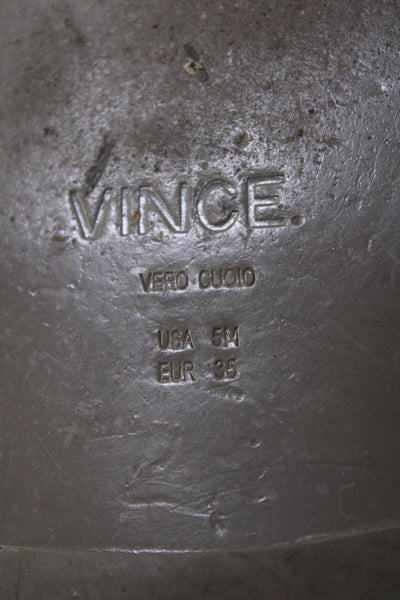 Vince Womens Croc Embossed Single Strap Slide Sandals Gray Leather Size 5M