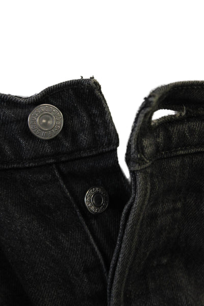 Levis Women Mom Cropped Ankle Jeans High Rise Dark Gray Size 31