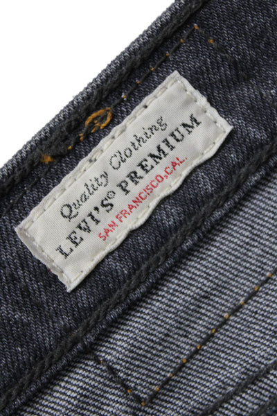 Levis Women Mom Cropped Ankle Jeans High Rise Dark Gray Size 31