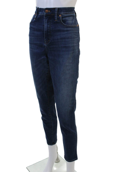 Madewell Women Mom Cropped Jeans Dark Blue High Rise Size 31