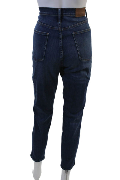 Madewell Women Mom Cropped Jeans Dark Blue High Rise Size 31