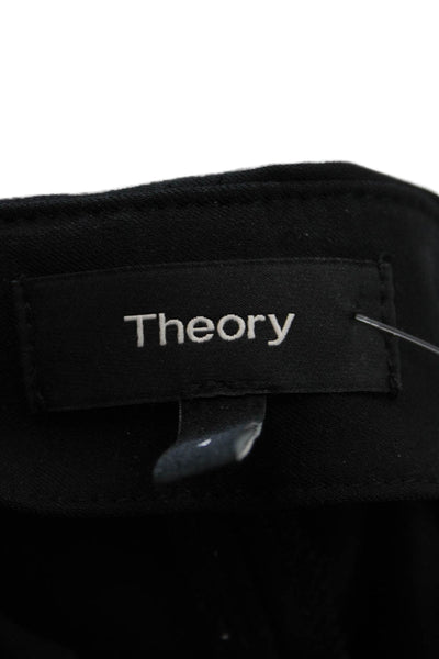 Theory Women Ankle Cropped Dress Pants Black Hook & Eye Size 4