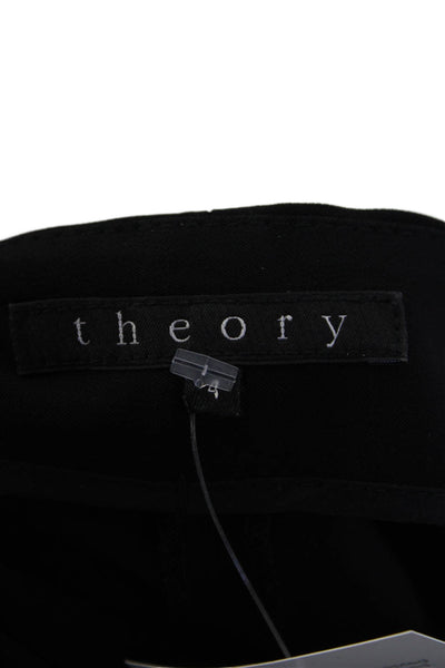 Theory Women Ankle Dress Pants Black Cotton Rayon Spandex Size 4