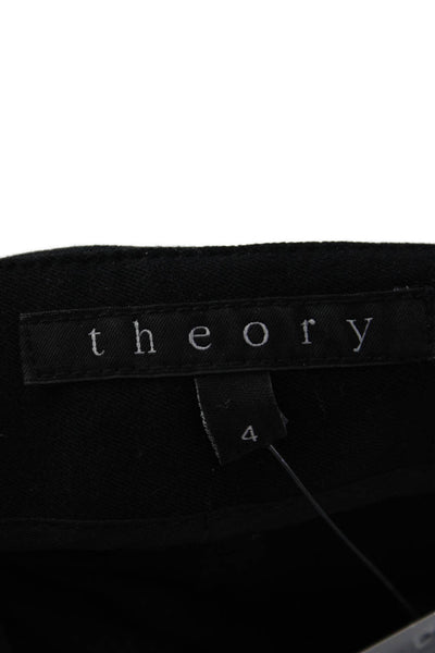 Theory Womens Ankle Dress Pants Black Zip Closure Size 4