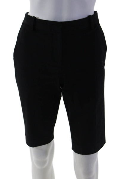 Theory Unisex Bermuda Shorts Black Polyester Blend Size 2