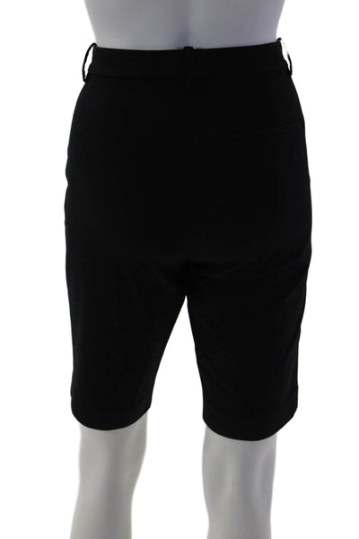 Theory Unisex Bermuda Shorts Black Polyester Blend Size 2