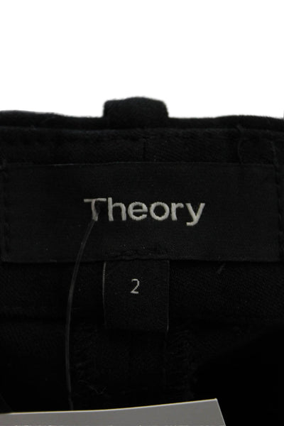 Theory Unisex Bermuda Shorts Black Polyester Blend Size 2