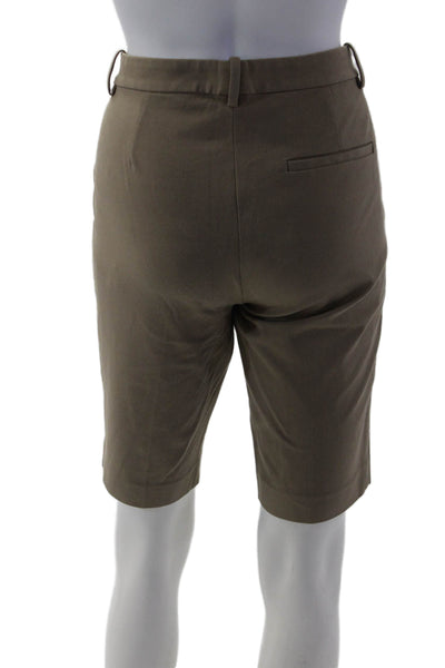 Theory Unisex Bermuda Chino Shorts Brown Hook & Eye Size 2
