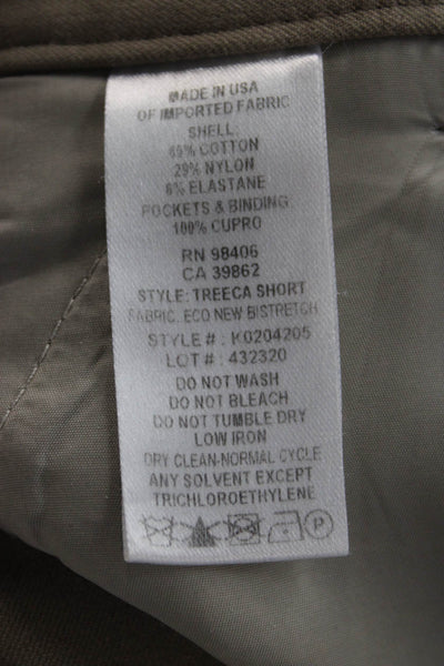 Theory Unisex Bermuda Chino Shorts Brown Hook & Eye Size 2