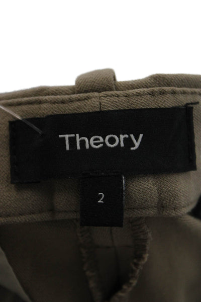 Theory Unisex Bermuda Chino Shorts Brown Hook & Eye Size 2