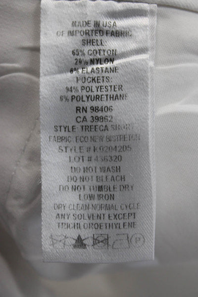 Theory Unisex Bermuda Shorts White Hook & Eye Size 2
