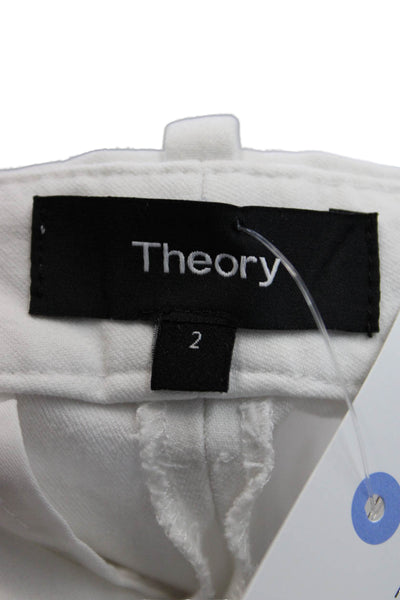 Theory Unisex Bermuda Shorts White Hook & Eye Size 2