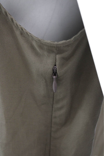 J Crew Womens V-Neck Sleeveless Brown Silk Cotton Blouse Army Size 10
