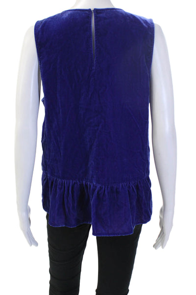 J Crew Womens Dark Blue Sleeveless Round Neck Blouse 74% Viscose Size 12