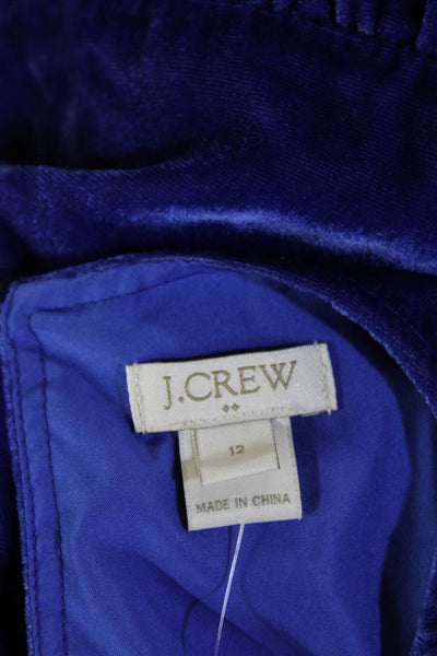 J Crew Womens Dark Blue Sleeveless Round Neck Blouse 74% Viscose Size 12
