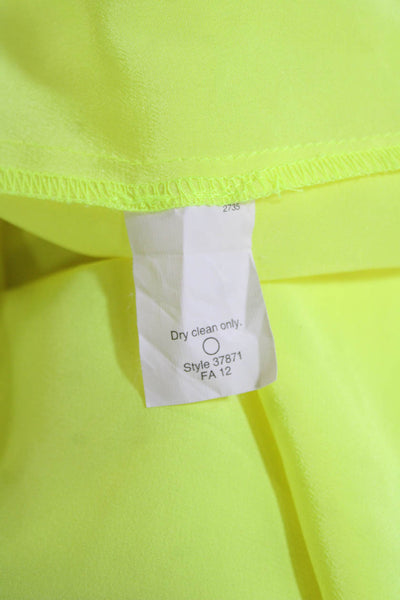 J Crew Womens Yellow Collared Button Up Blouse Long Sleeve Polyester Size 10