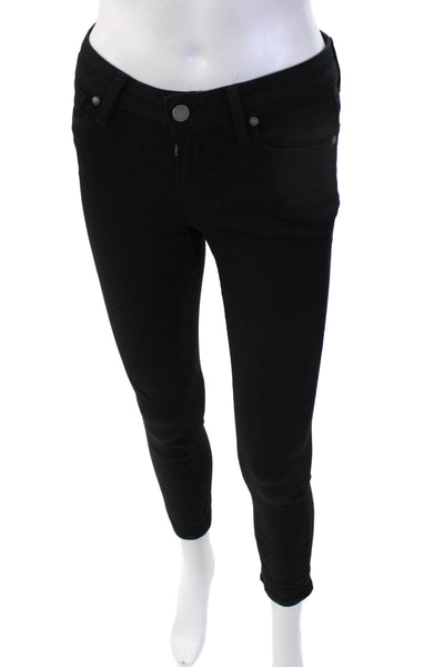 Paige Women Black Ankle Skinny Jeans Mid Rise Size 26