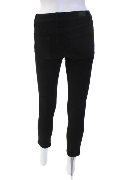 Paige Women Black Ankle Skinny Jeans Mid Rise Size 26