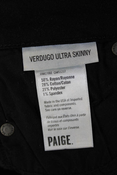 Paige Women Black Ankle Skinny Jeans Mid Rise Size 26