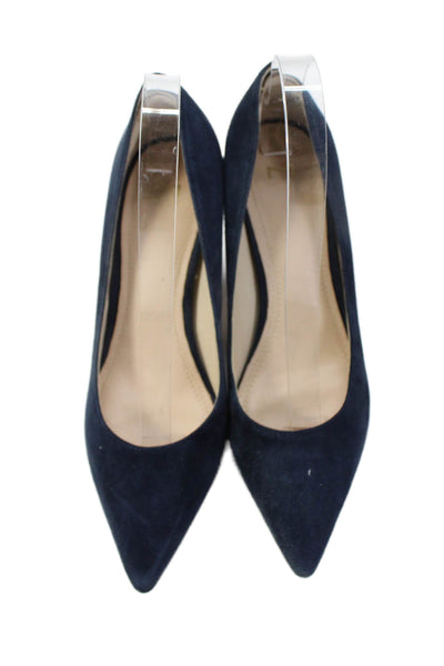 Marc Fisher Womens Pointed Toe Slip On Block Heels Navy Size 7