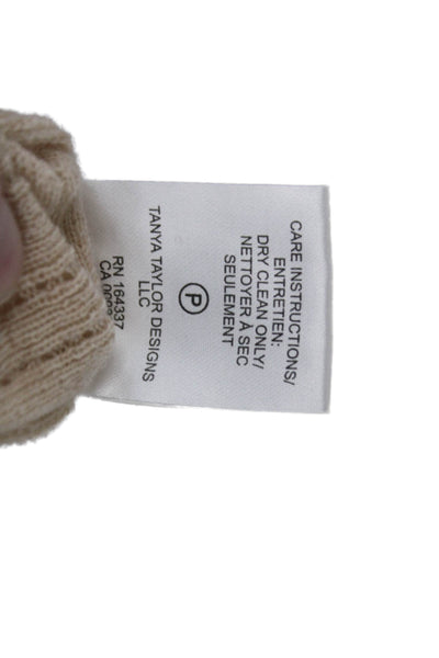 Tanya Taylor Women Turtleneck Pullover Sweater Beige Merino Wool Size S