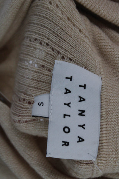 Tanya Taylor Women Turtleneck Pullover Sweater Beige Merino Wool Size S