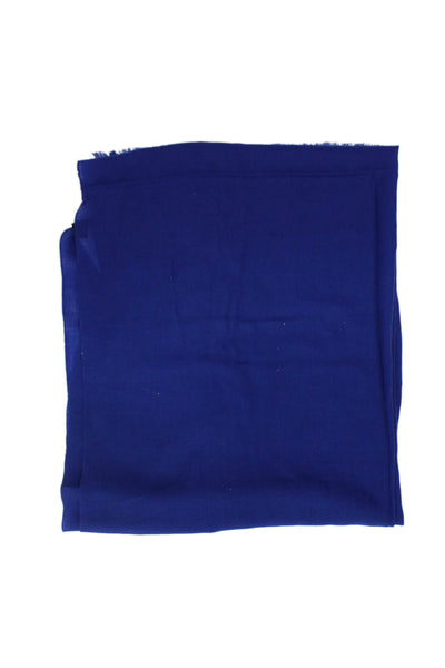 Club Monaco Womens Wool Fringe Classic Wrapped Scarf Blue Size 76" x 15"
