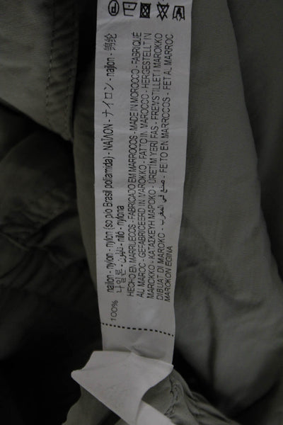Zara Unisex Cargo Windbreaker Pants Nylon Gray Button Solid Army Fall Size XS