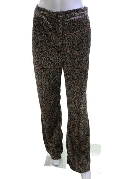 Zara Unisex Dress Pants Black Paisley Drawstring Polyester Bohemian Size M