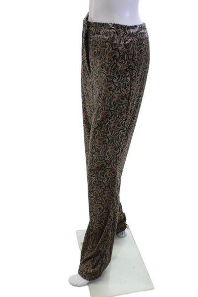 Zara Unisex Dress Pants Black Paisley Drawstring Polyester Bohemian Size M