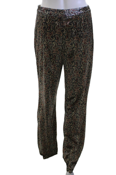 Zara Unisex Dress Pants Black Paisley Drawstring Polyester Bohemian Size M