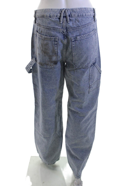 Good American Unisex Straight Wide Leg Jeans Gray High Rise Size 27