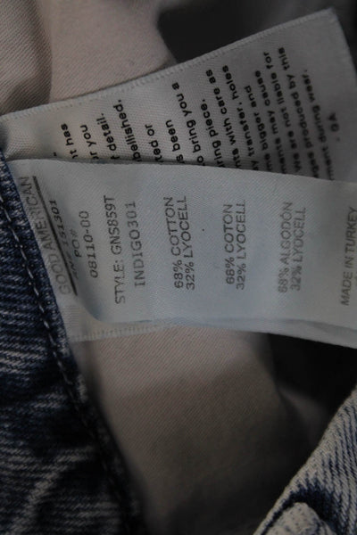 Good American Unisex Straight Wide Leg Jeans Gray High Rise Size 27