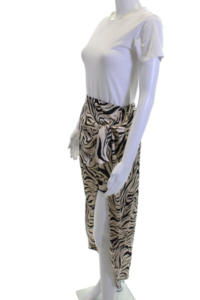 Show Me Your Mumu Women Beige Animal Print Wrap Maxi Skirt Size S