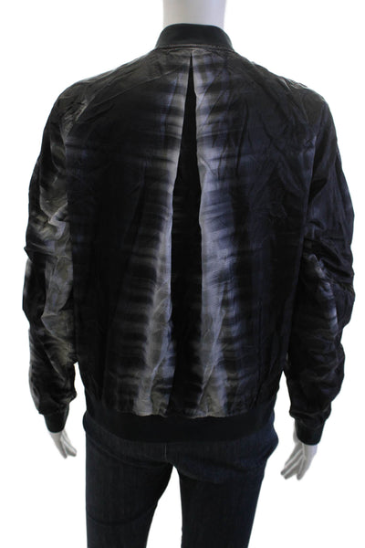 Nike Women Bomber Jacket Black Nylon Graphic Zip 90s Size S