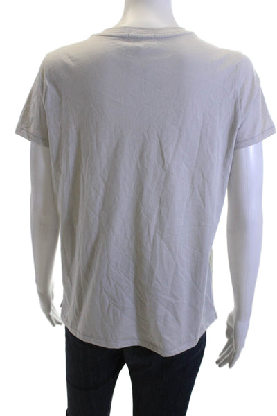Goldie Women Gray 100% Pima Cotton V-Neck Short Sleeve Basic T-Shirt Size M