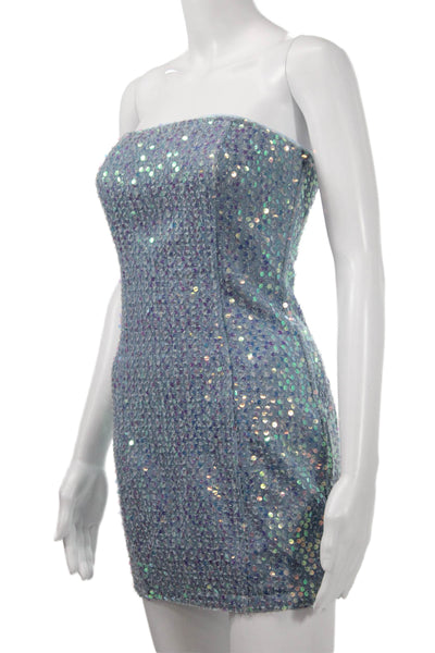 Superdown Womens Bodycon Mini Sleeveless Blue Polyester Dress Size 2XS