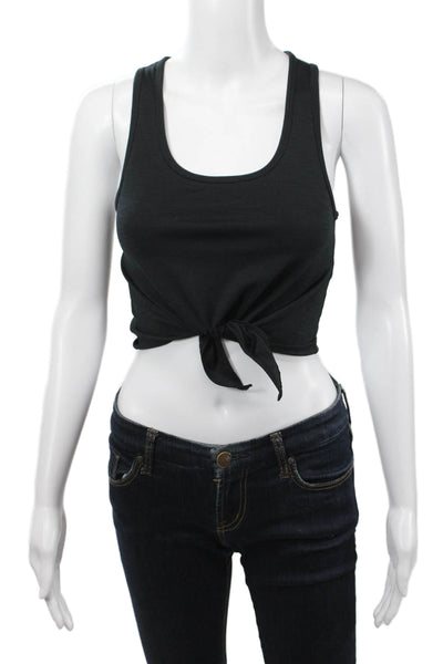 Beyond Yoga Womens Cropped Tank Black Round Neck Size S
