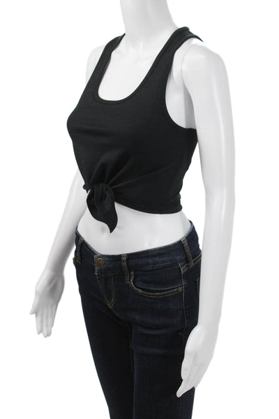 Beyond Yoga Womens Cropped Tank Black Round Neck Size S