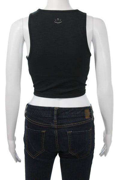 Beyond Yoga Womens Cropped Tank Black Round Neck Size S